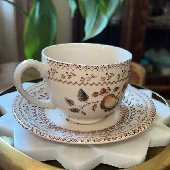 Vintage Johnson Bro Fruit Sampler Cup + Saucer Staffordshire Old Granite England - Picture 6 of 13